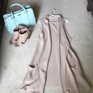 Tan sleeveless Cardigan